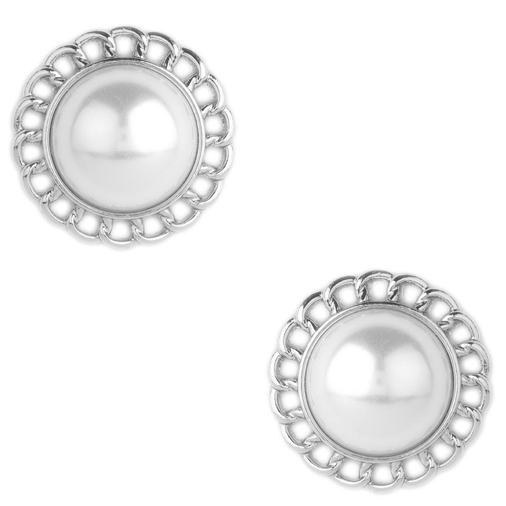ROUND PEARL POST EARRING