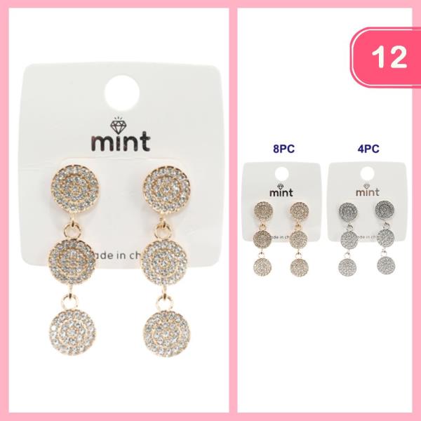 RHINESTONE FASHION EARRING (12 UNITS)