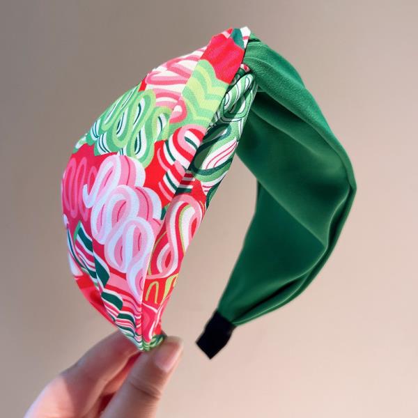 CIRCLE PATTERN TWO TONE KNOT HEADBAND