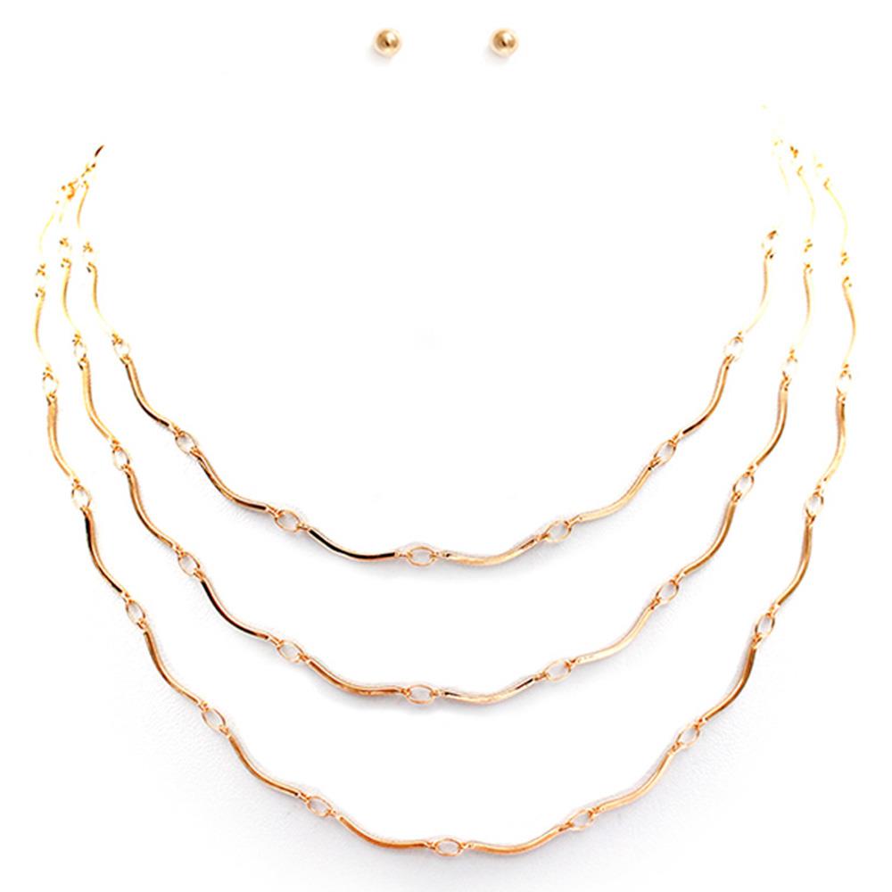 WAVY METAL LAYERED NECKLACE