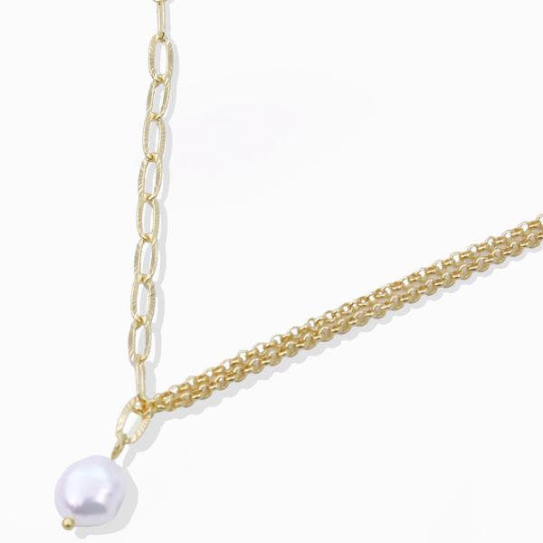 18K GOLD RHODIUM DIPPED INSEPARABLE NECKLACE