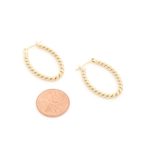 TWISTED OVAL 14K GOLD DIPPED EARRING