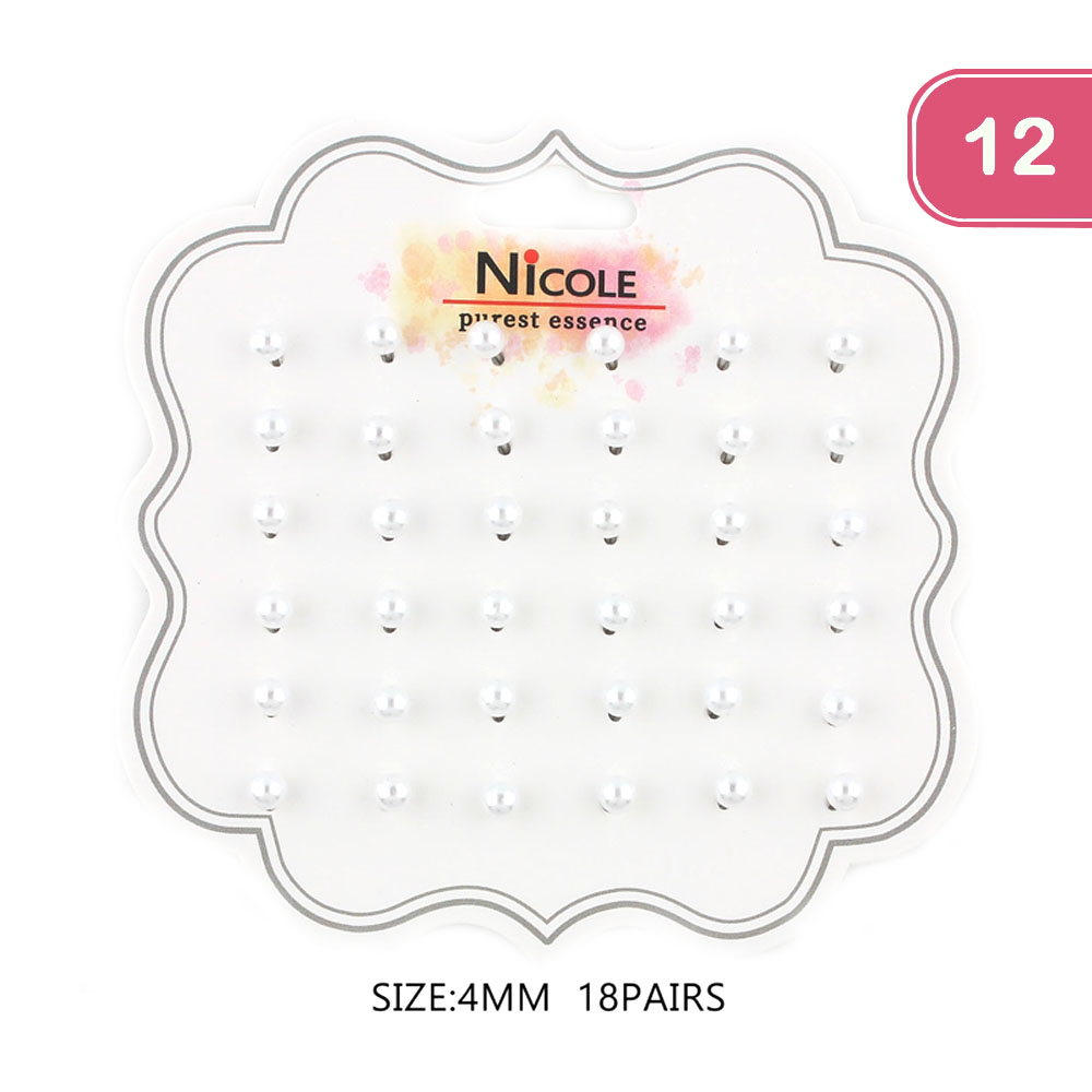 FASHION PEARL STUD EARRING SET (12 UNITS)