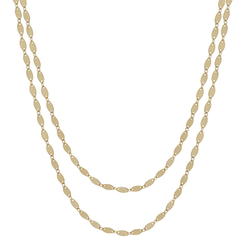 DOUBLE LAYERED OVAL SHAPE CHAIN NECKLACE