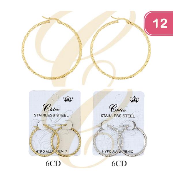 STAINLESS STEEL FASHION EARRING (12UNITS)