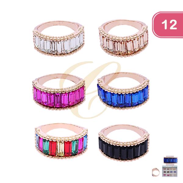 COLORFUL STONE FASHION RING (12 UNITS)