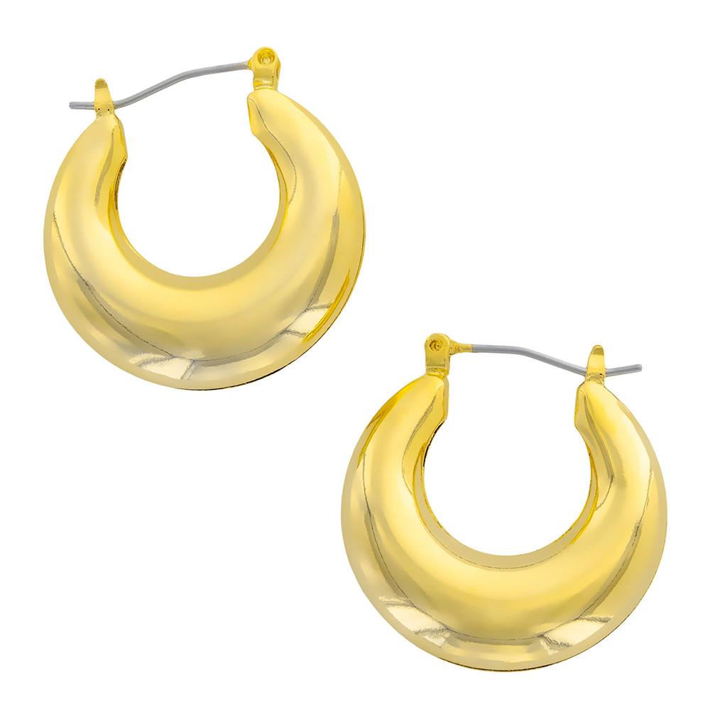 GOLD PLATED PIN CATCH HOOP EARRING