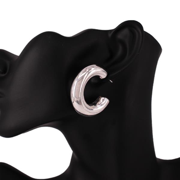 PIPE METAL OPEN HOOP EARRING