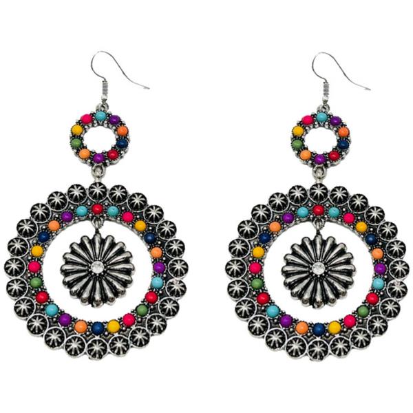 ROUND BEADED DANGLE EARRING