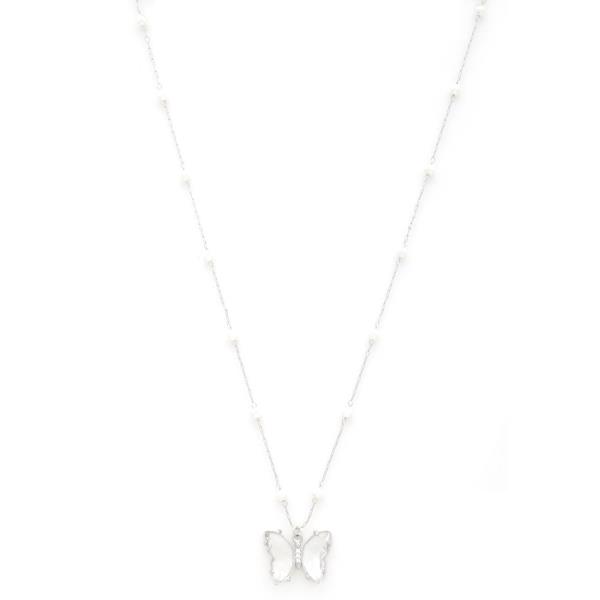 BUTTERFLY CHARM BEAD STATION NECKLACE
