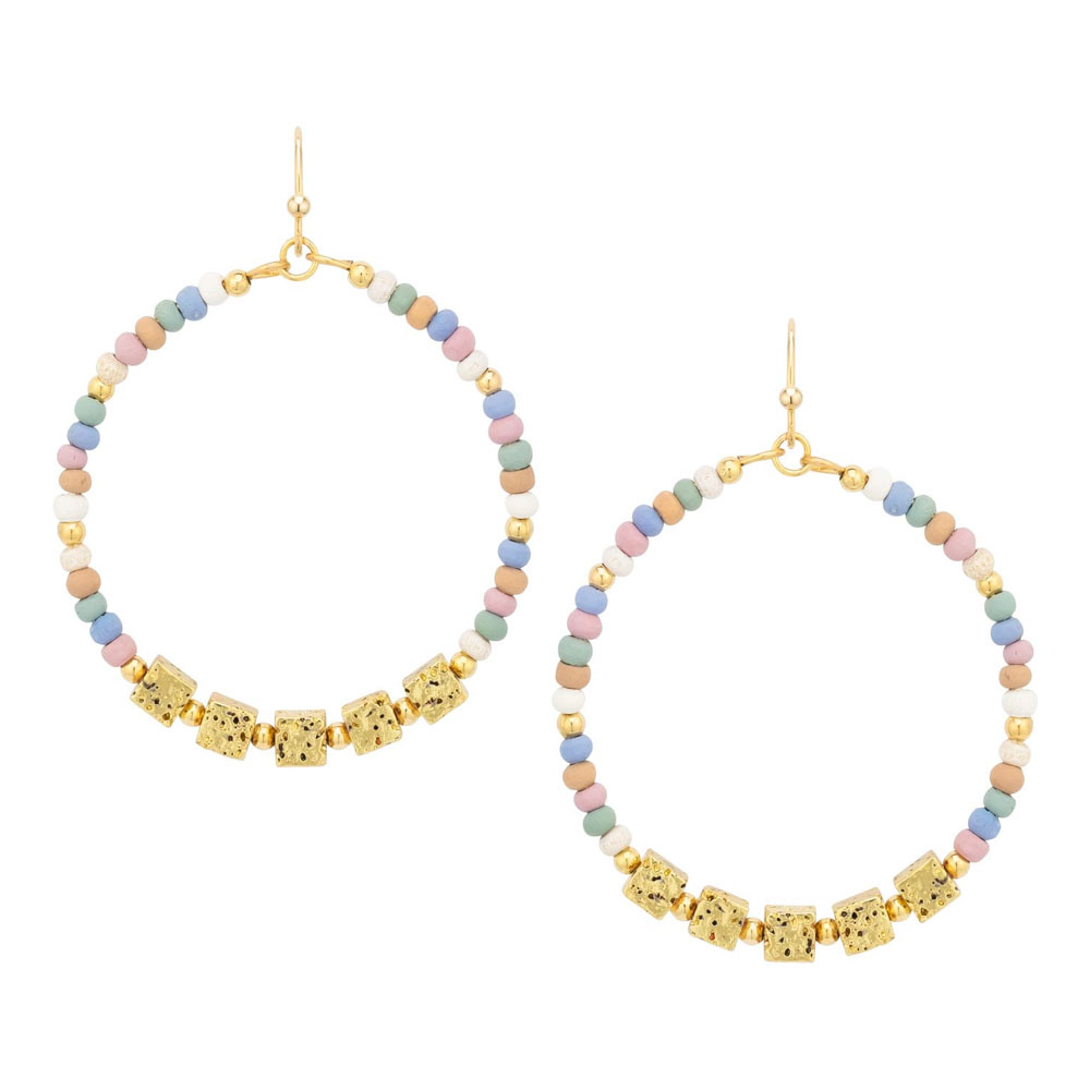 CUBE ROUND BEADED EARRING