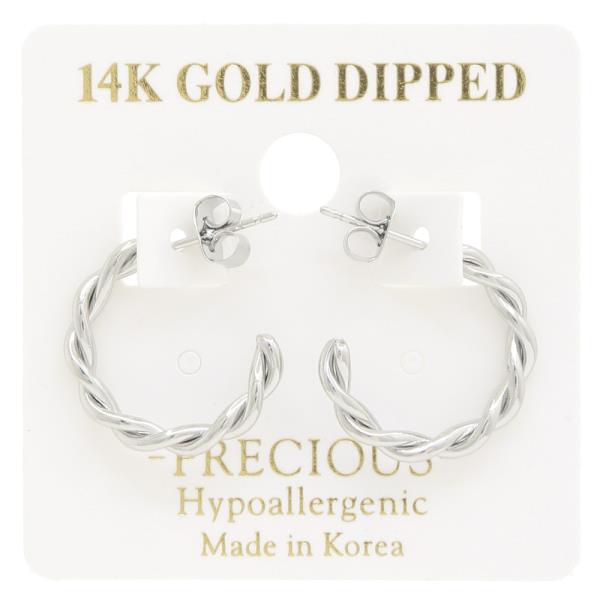 TWISTED 14K GOLD DIPPED OPEN HOOP EARRING