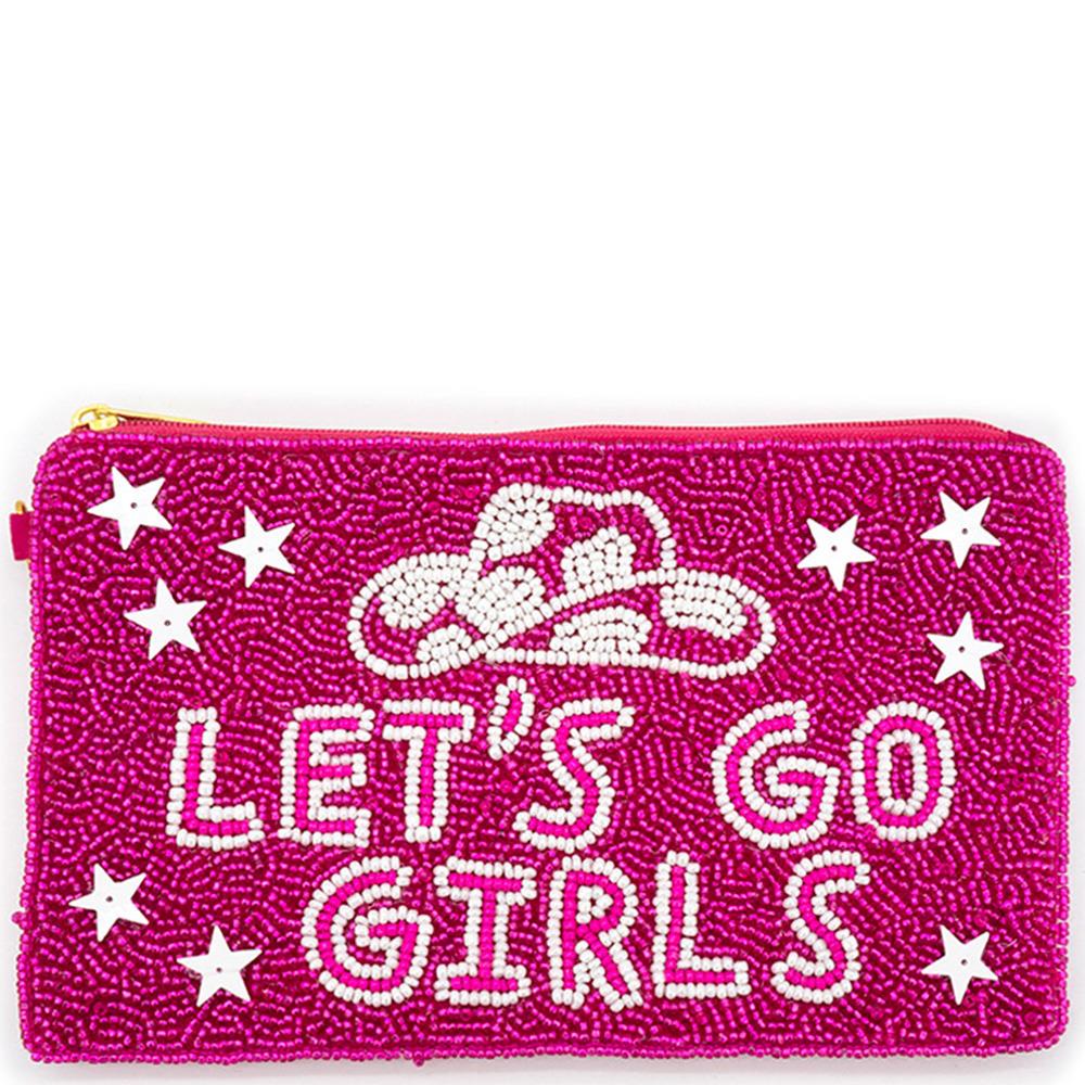 LETS GO GIRLS SEED BEAD COIN BAG