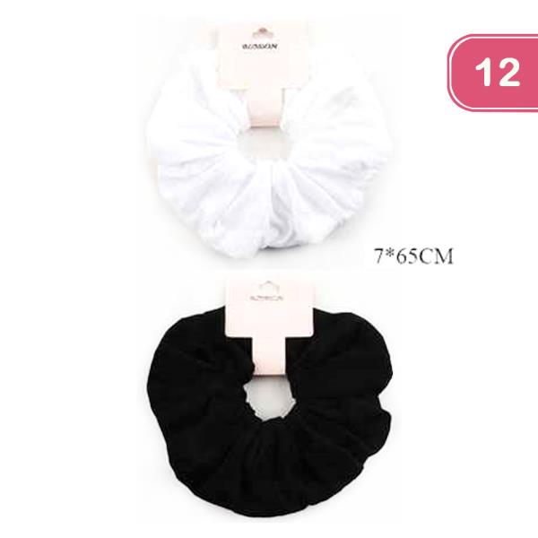 FASHION HAIR TIE SCRUNCHIES (12 UNITS)