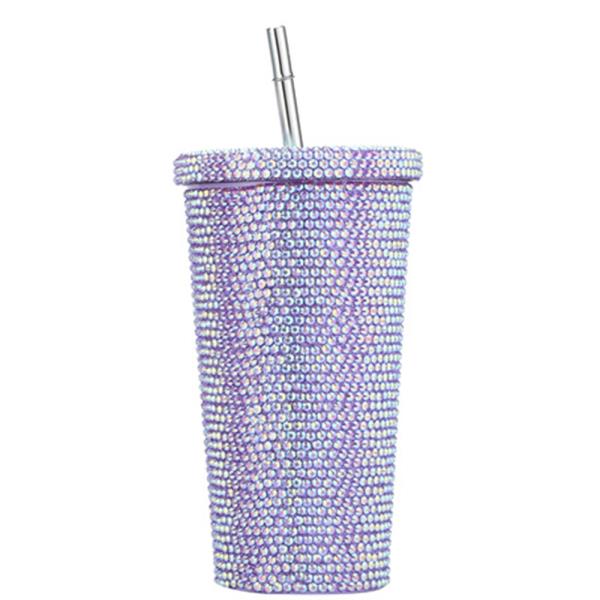 BLING STONE WITH STRAW TUMBLER CUP