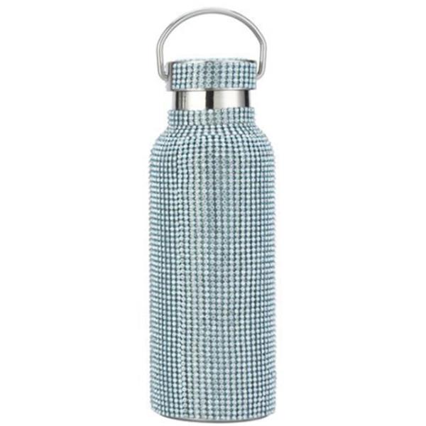 RHINESTONE WATER BOTTLE WITH HANDLE CAP