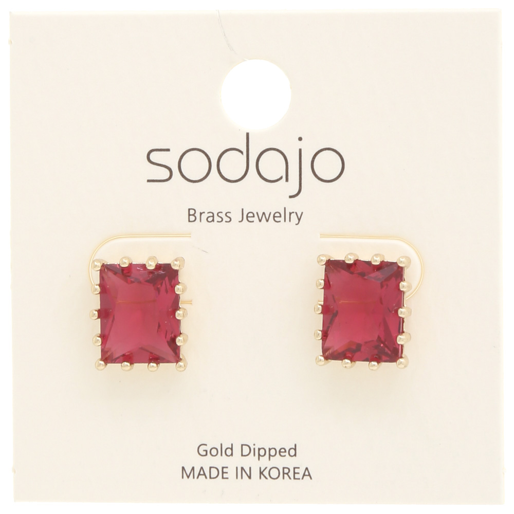 SODAJO SQUARE CRYSTAL EARRING