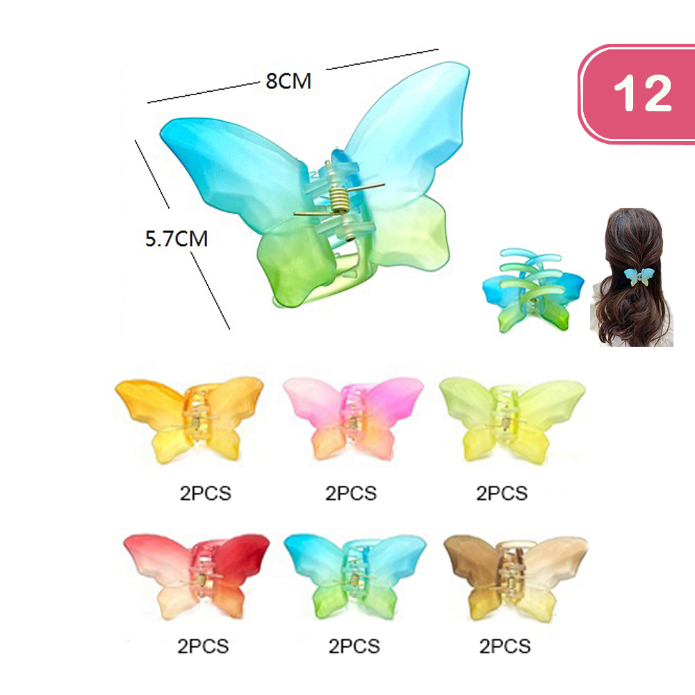 FASHION BUTTERFLY HAIR JAW CLIP (12UNITS)