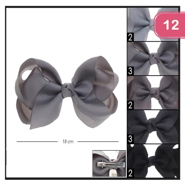 FASHION RIBBON HAIR BOW  (12 UNITS)