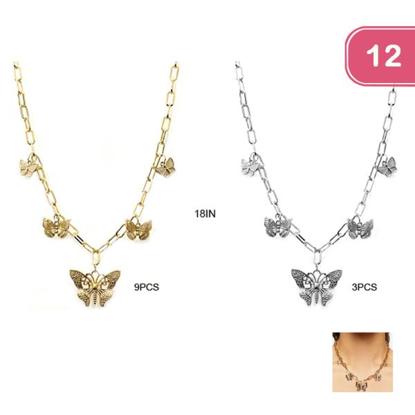 FASHION BUTTERFLY NECKLACE (12UNITS)