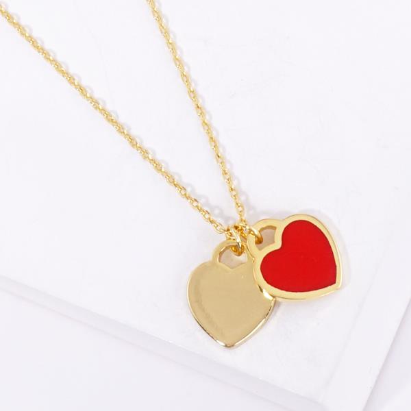 DOUBLE HEART PENDANT NECKLACE