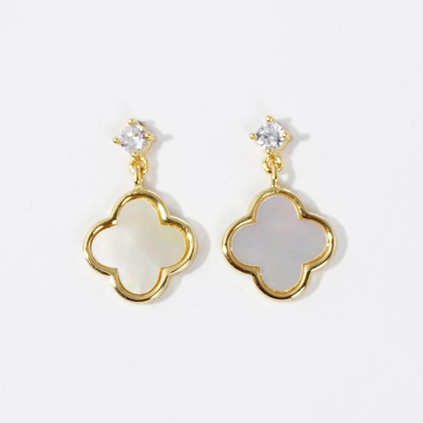 CLOVER CRYSTAL DANGLE EARRIN