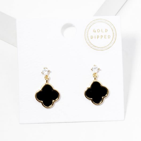 CLOVER CRYSTAL DANGLE EARRIN