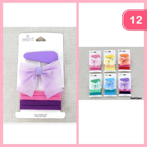 SNAPBACK CLP  HAIR TIE SET (12 UNITS)