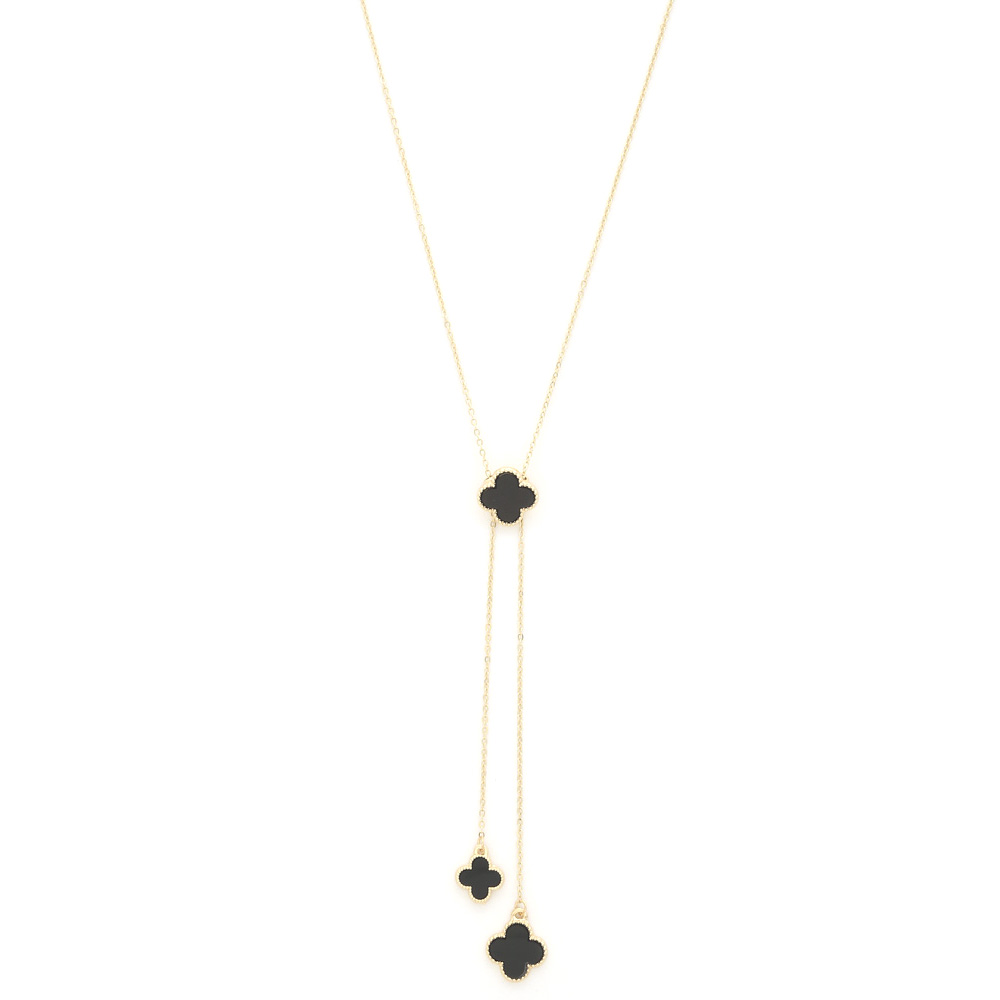 CLOVER CHARM Y SHAPE NECKLACE