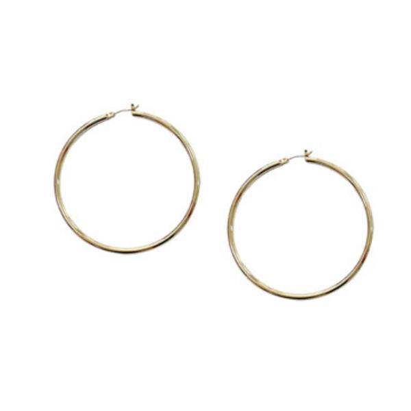 14K GOLD/WHITE GOLD DIPPED PIN CATCH HOOP