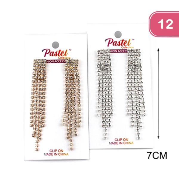 RHINESTONE DANGLE EARRING (12 UNITS)