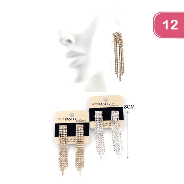 RHINESTONE DANGLE EARRING (12 UNITS)