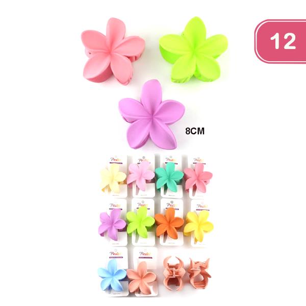 FASHION HAWAIIAN FLOWER HAIR CLAW (12 UNITS)