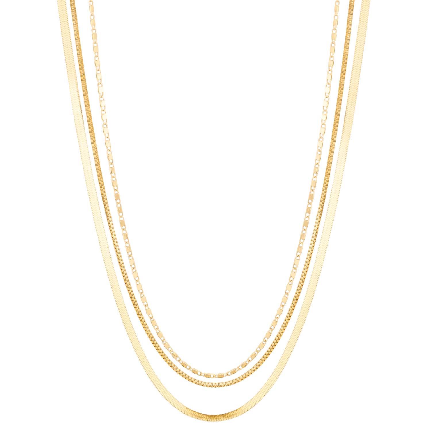 3 LAYERED METAL CHAIN NECKLACE