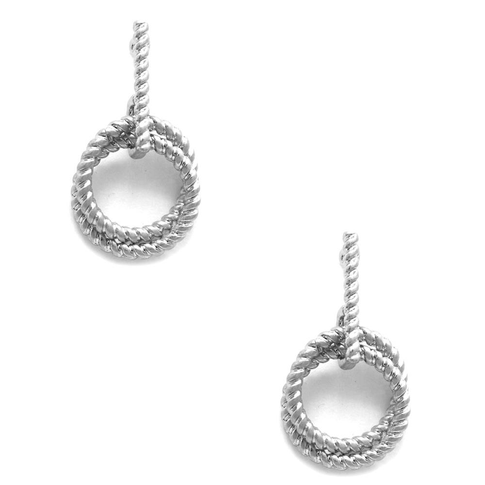 DUO TWISTED RING DANGLE EARRING