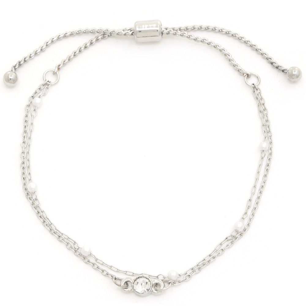 PULL TIE WITH PEARL CRYSTAL BRACELET