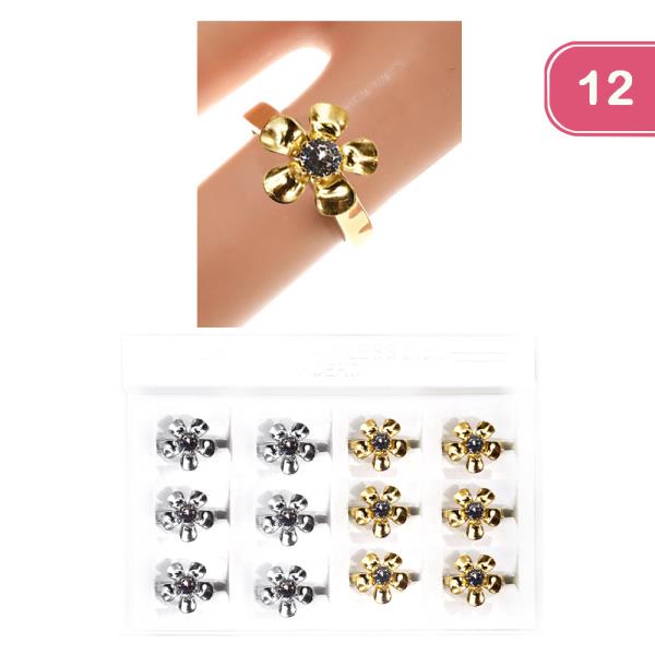 STAINLESS STEEL  FLOWER RING (12 UNITS)