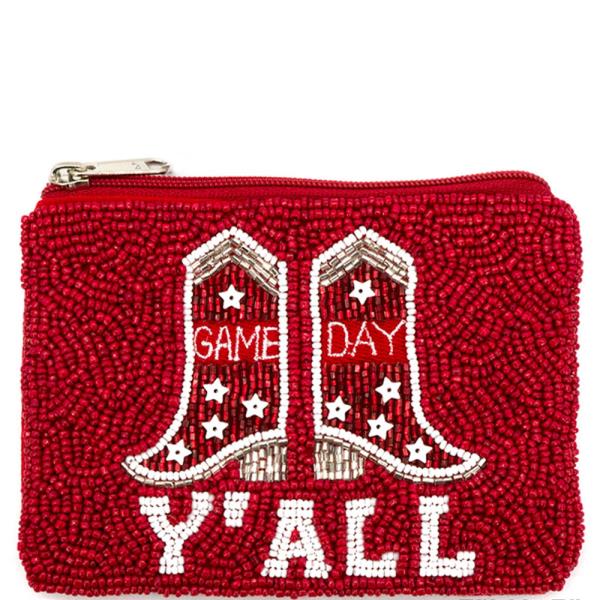YALL BOOTS SEED BEADED  COIN BAG