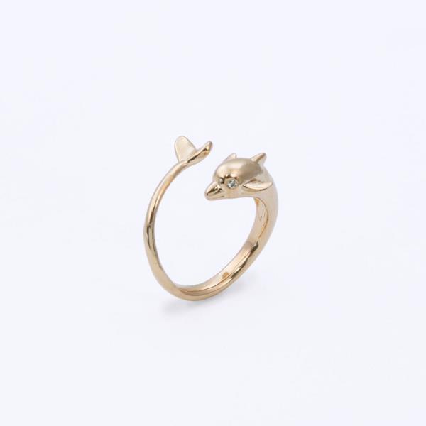 18K GOLD RHODIUM DIPPED ADOLPHINABLE RING