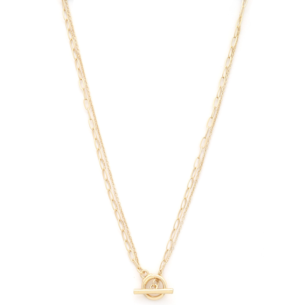 SODAJO TOGGLE CLASP LAYERED NECKLACE