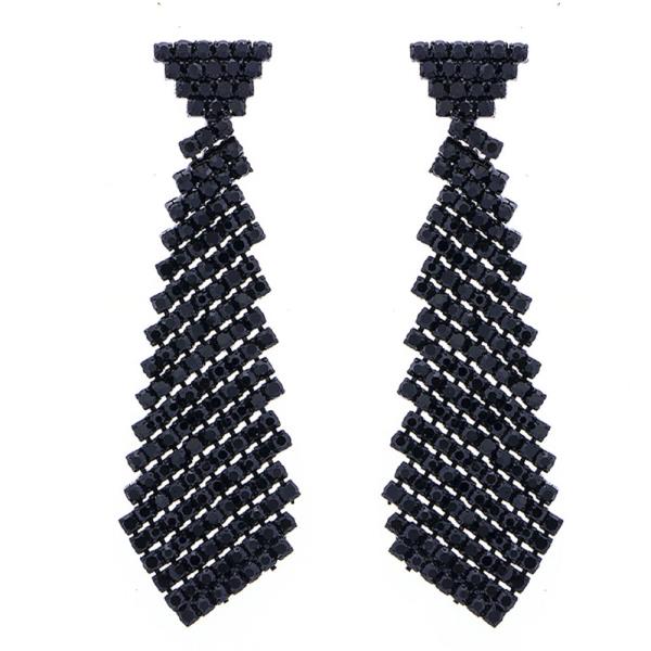 RHINESTONE NECK TIE EARRING