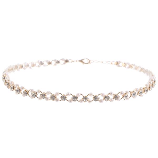PEARL CRYSTAL CHOKER NECKLACE