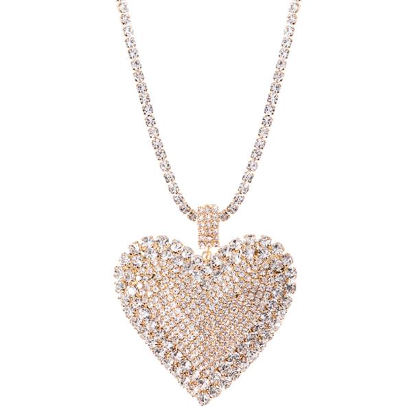 RHINESTONE BIG HEART NECKLACE