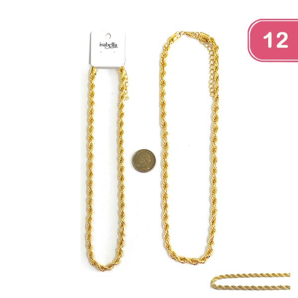 TWIST METAL CHAIN NECKLACE (12 UNITS)