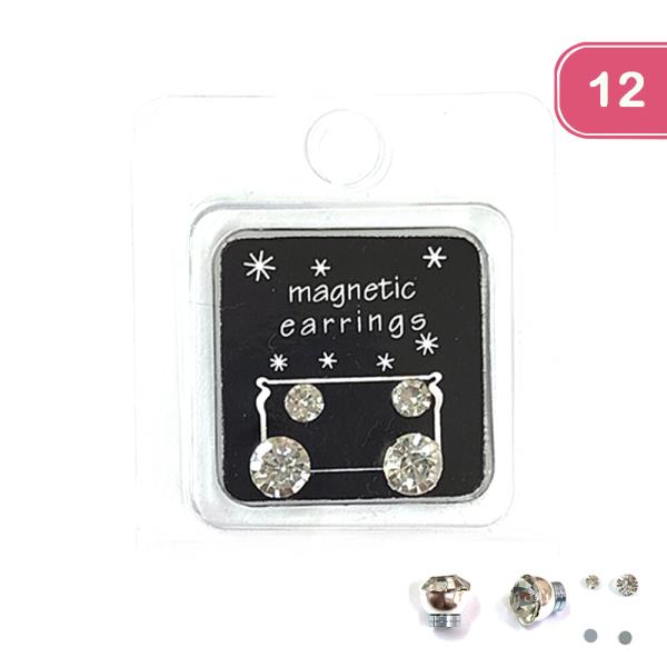 MAGNETIC RHINESTONE EARRING (12 UNITS)