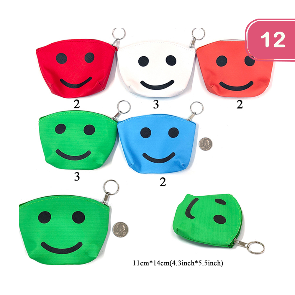 HAPPY FACE COIN PURSE (12 UNITS)