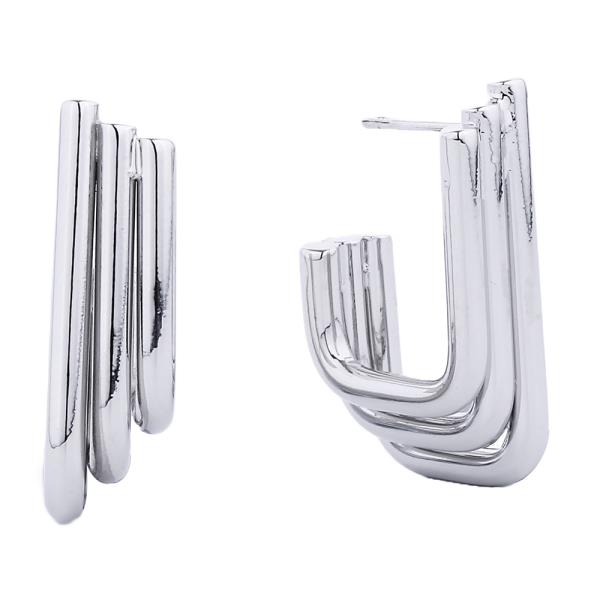 14K GOLD/WHITE GOLD DIPPED POST 14MM EARRING