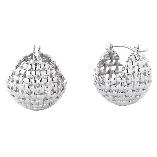 14K GOLD/WHITE GOLD DIPPED PIN CATCH 18MM EARRING