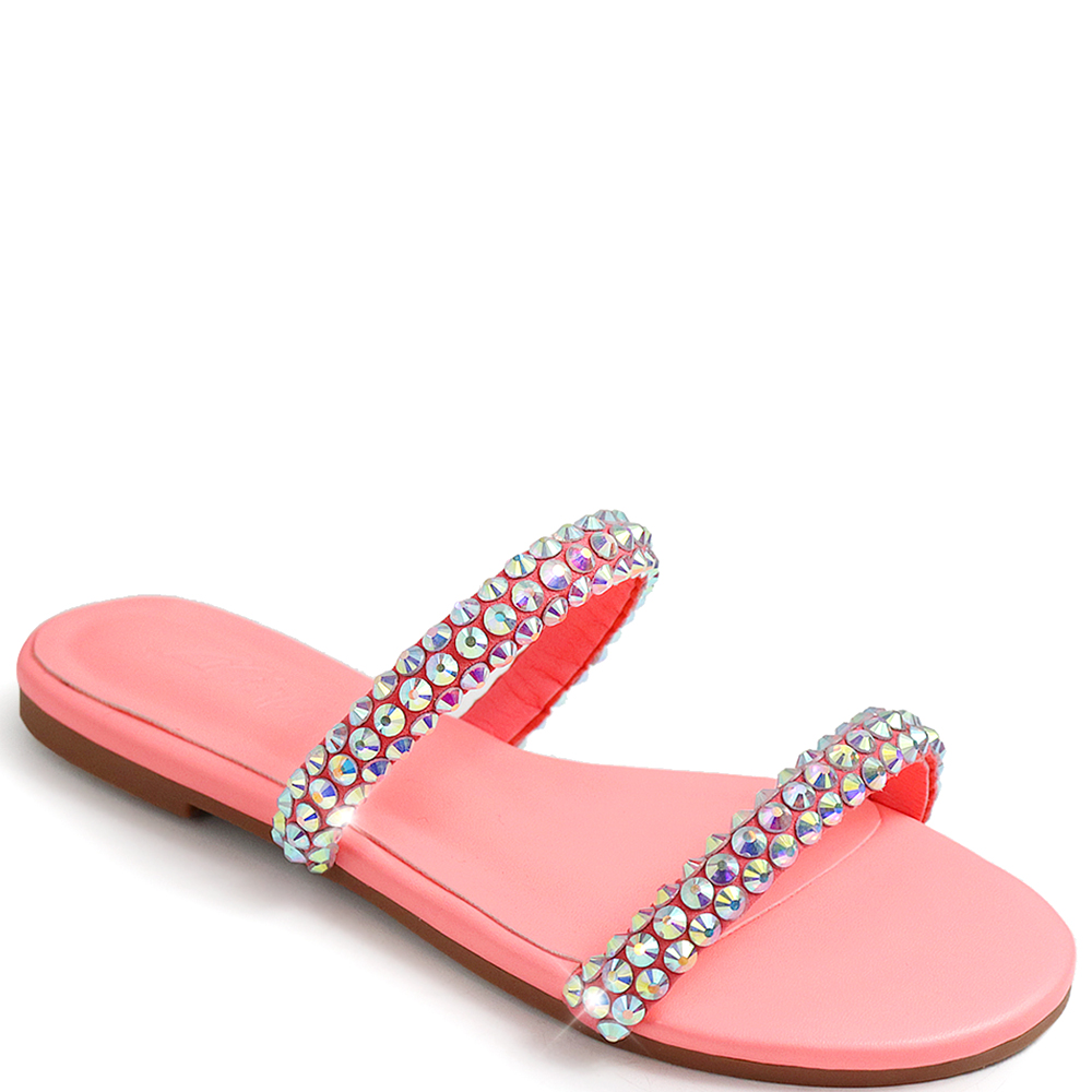 DUO TUBULAR STRAP RHINESTONE SANDAL 12 PAIRS