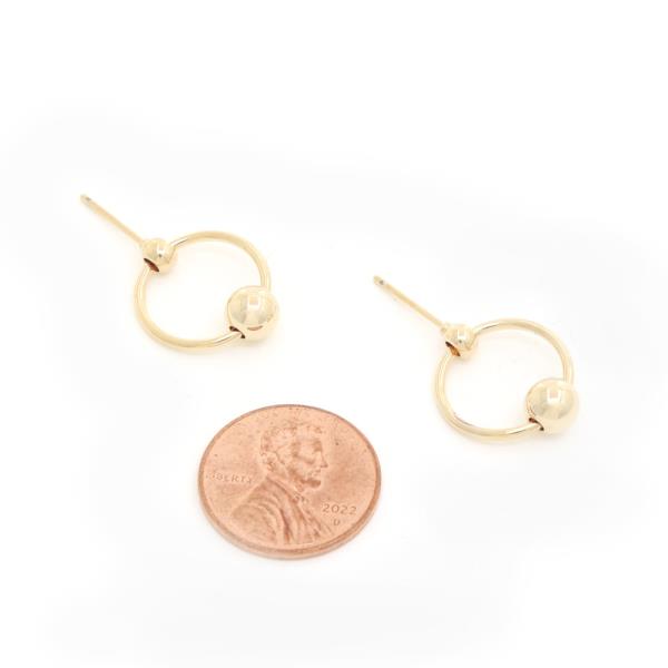 14K GOLD DIPPED ROUND METAL EARRING